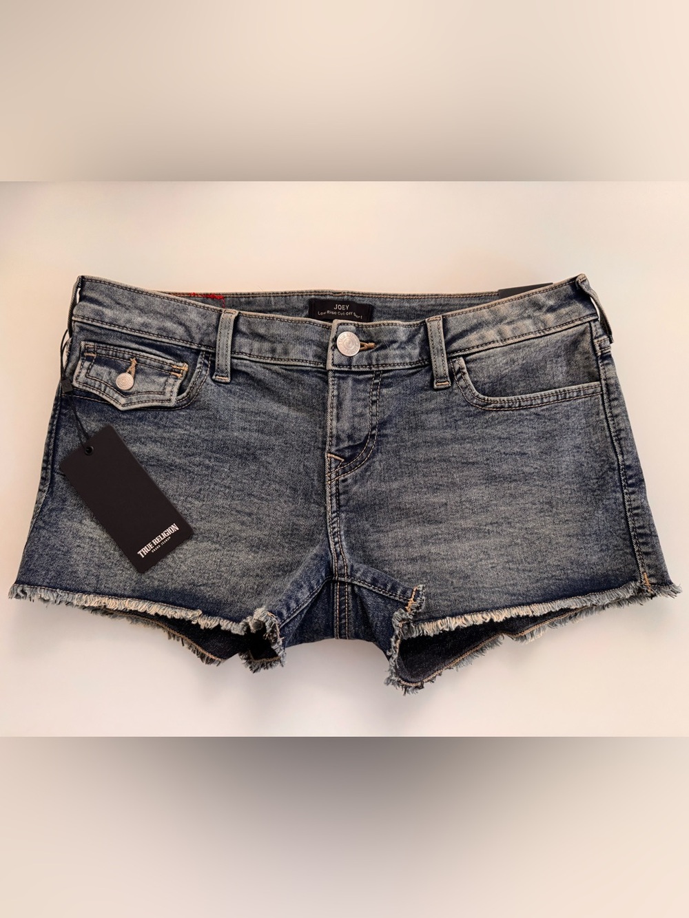 True Religion Medium Melting Wash Denim Shorts size 29 NEW